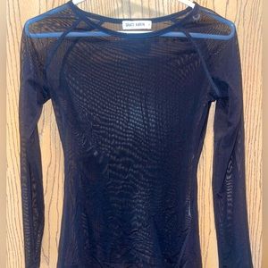 Sheer / mesh black long sleeve top. Size small